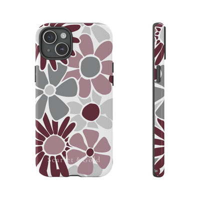 The Maroon & White Floral | Phone Case