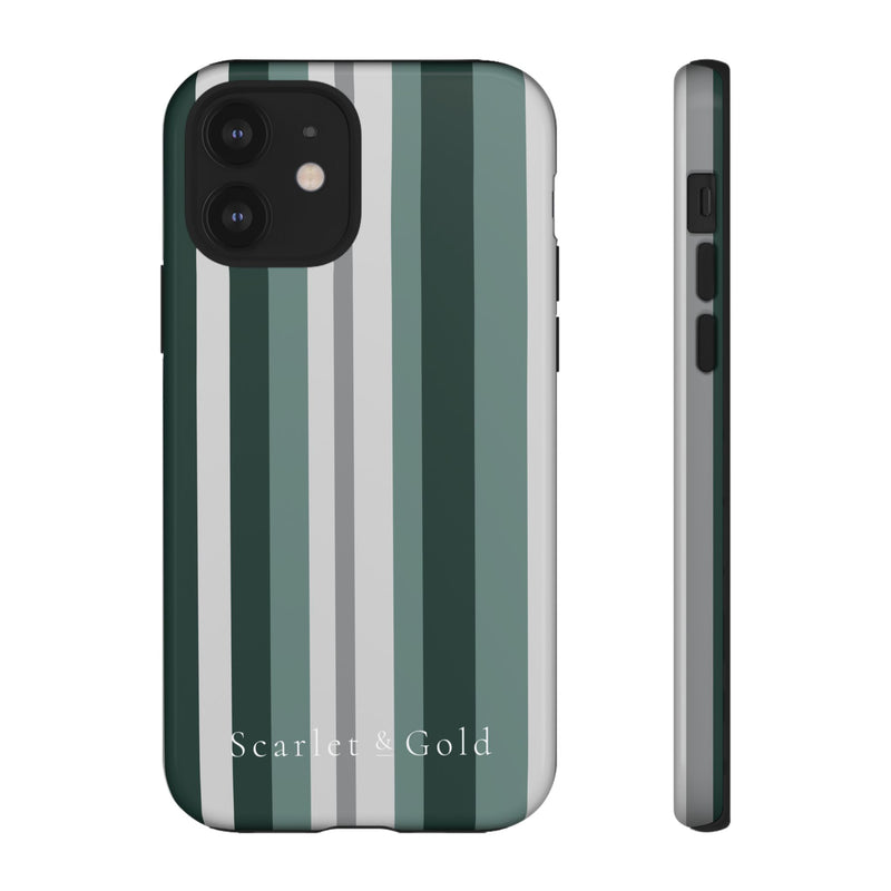 The Green & Grey Stripes | Phone Case