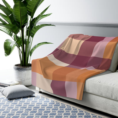 The Maroon & Orange Plaid | Sherpa Fleece Blanket