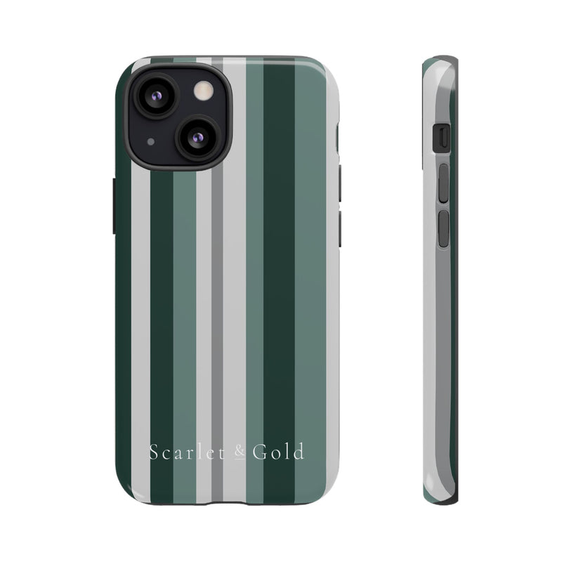 The Green & Grey Stripes | Phone Case