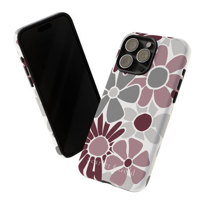 The Maroon & White Floral | Phone Case