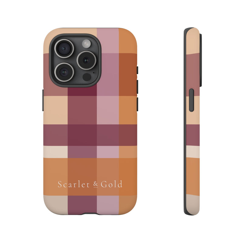 The Maroon & Orange Plaid | Phone Case