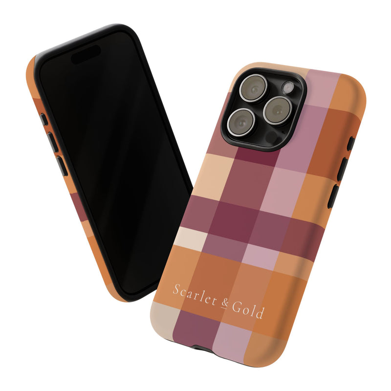 The Maroon & Orange Plaid | Phone Case