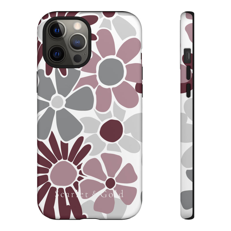 The Maroon & White Floral | Phone Case