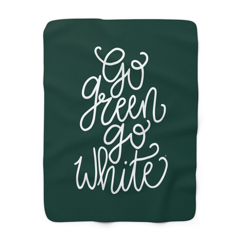 The Go Green Go White Script | Sherpa Fleece Blanket