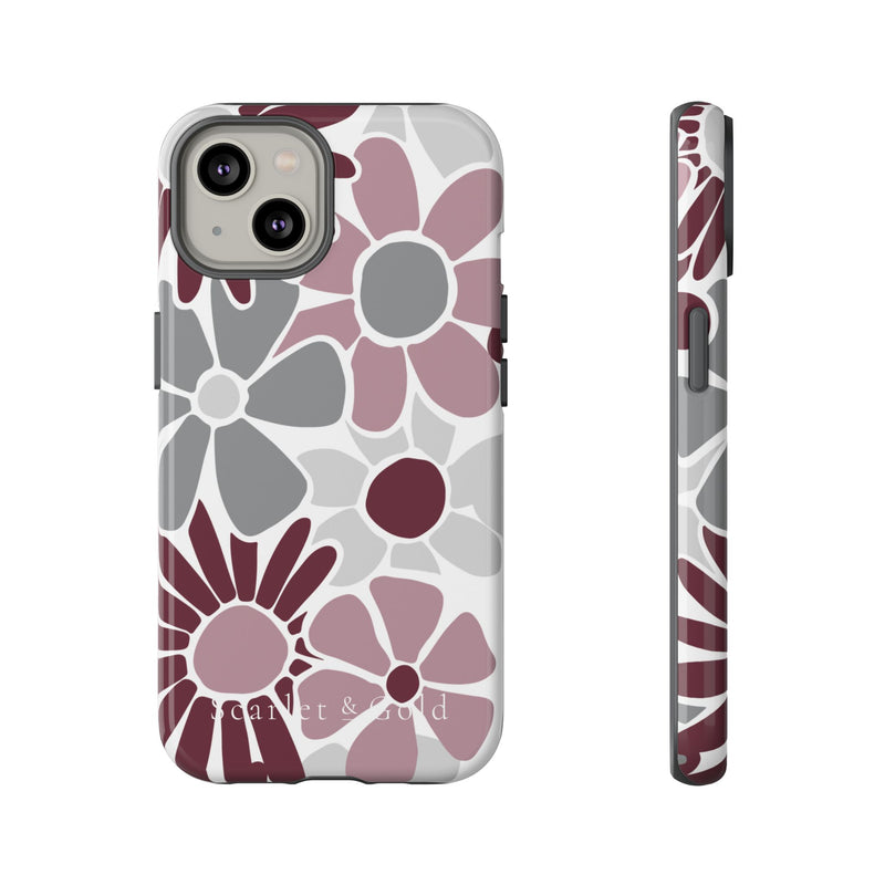 The Maroon & White Floral | Phone Case