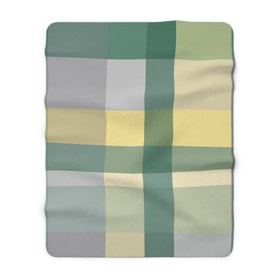 The Green & Yellow Plaid | Sherpa Fleece Blanket