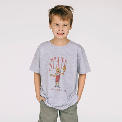The State Spinning Basketball Bully | Athletic Heather Toddler Tee