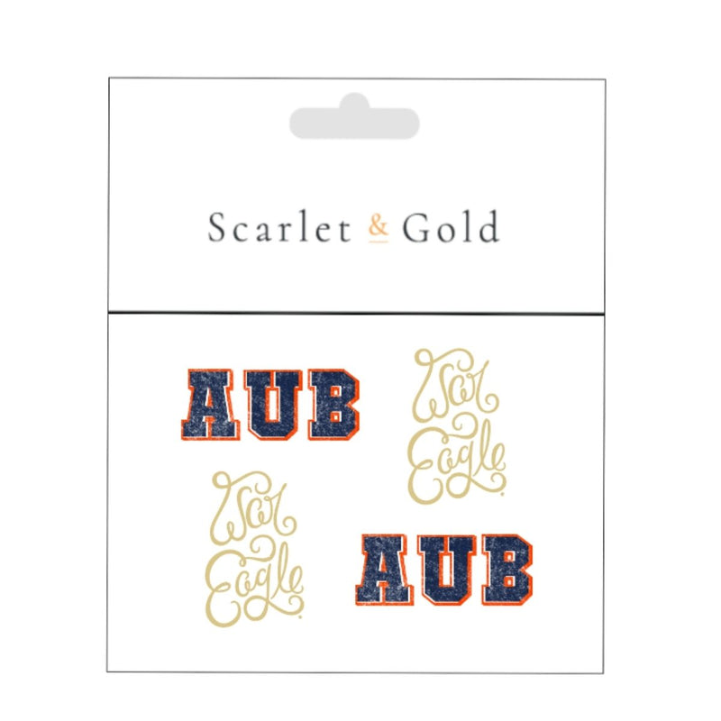 The AUB/War Eagle Script Temporary Face Tattoo Set