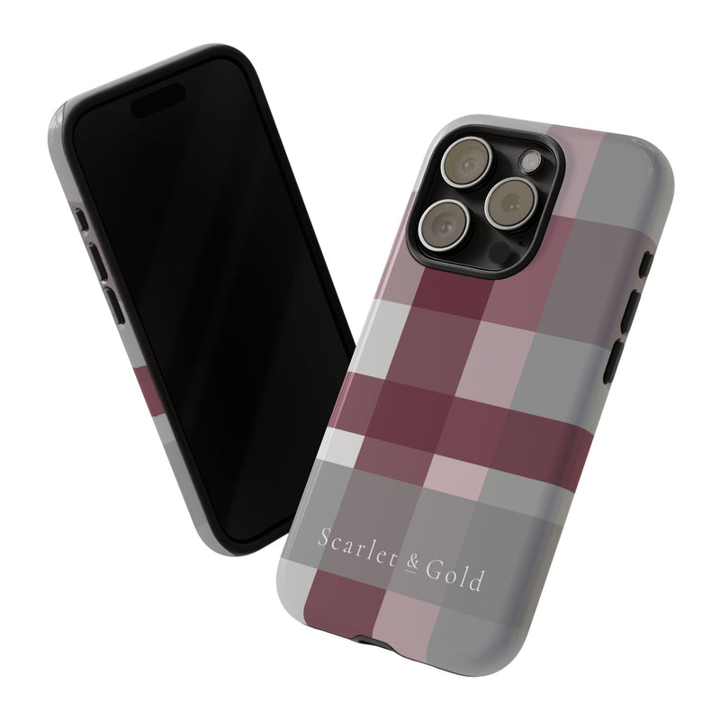 The Maroon & White Plaid | Phone Case