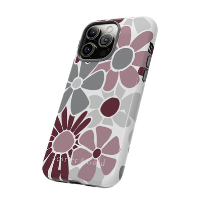 The Maroon & White Floral | Phone Case