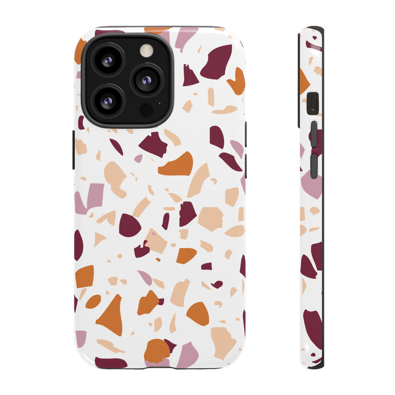 The Maroon & Orange Terrazzo | Phone Case