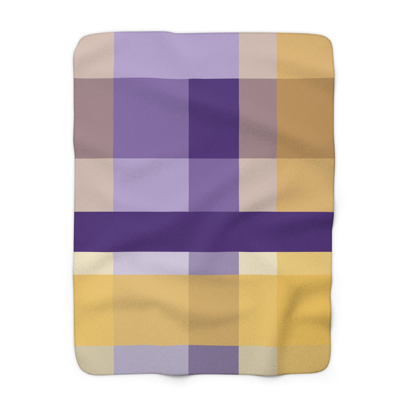 The Yellow & Purple Plaid | Sherpa Fleece Blanket