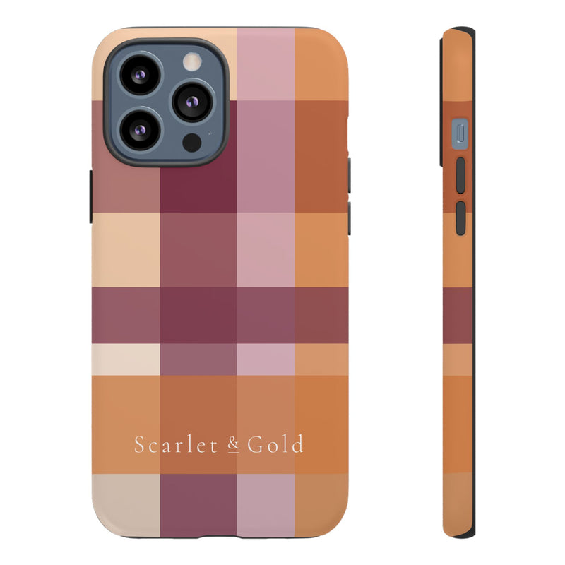 The Maroon & Orange Plaid | Phone Case