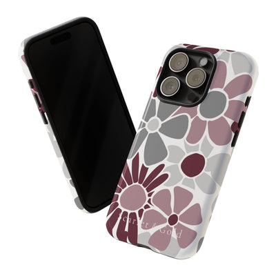 The Maroon & White Floral | Phone Case