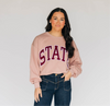 The Mallory Applique Crewneck State Applique | Blush