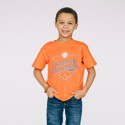 The Auburn Baseball Plate | Orange Youth Tee