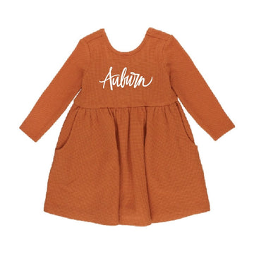 The Rust Knit Bow Dress | Auburn Script