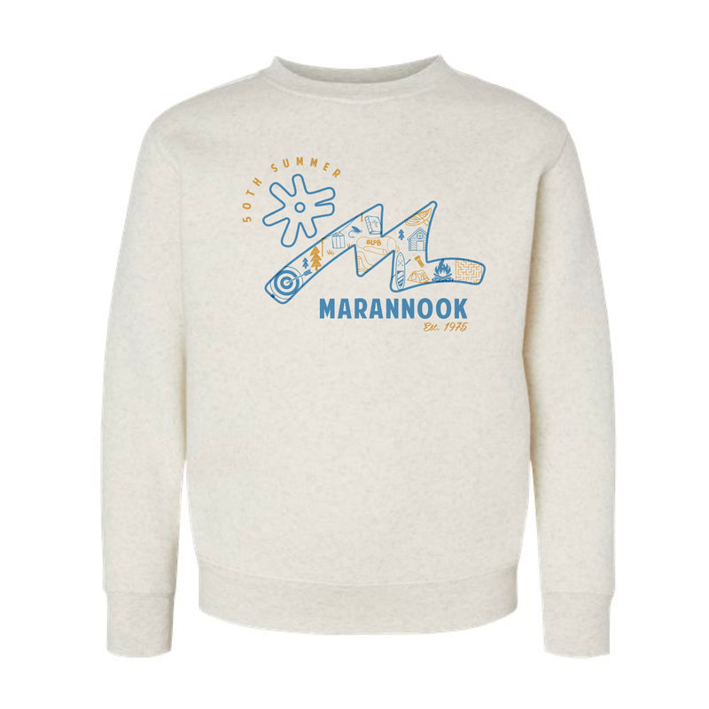 The 50th Anniversary Logo | Natural Heather Youth Crewneck Sweatshirt