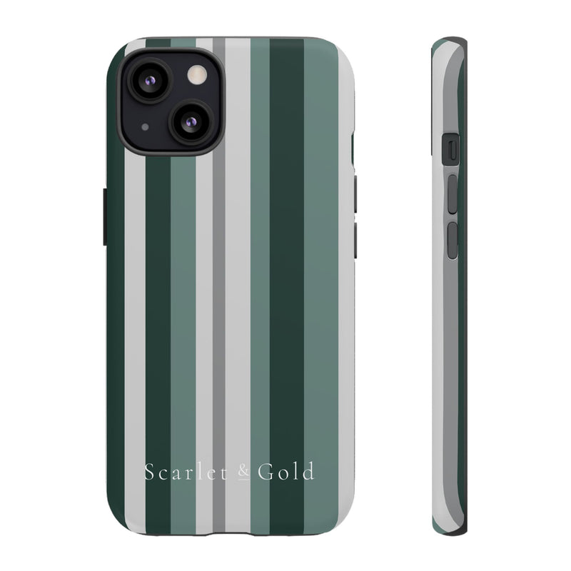 The Green & Grey Stripes | Phone Case