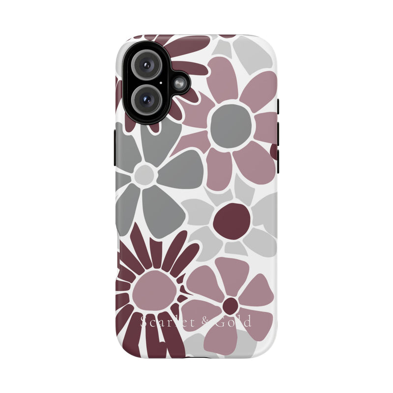 The Maroon & White Floral | Phone Case