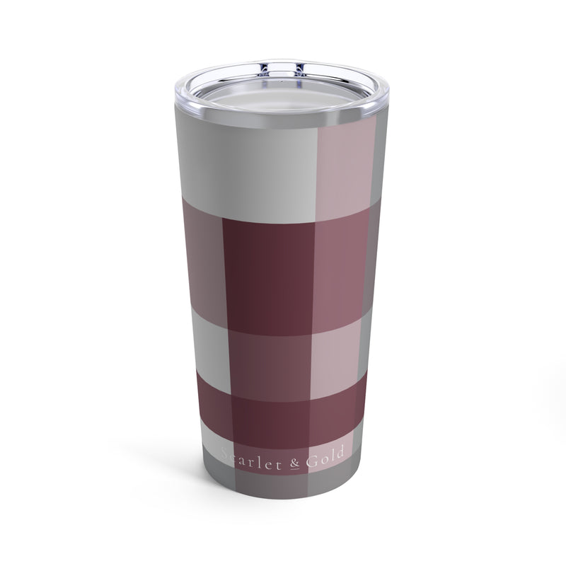 The Maroon & White Plaid | Tumbler 20oz