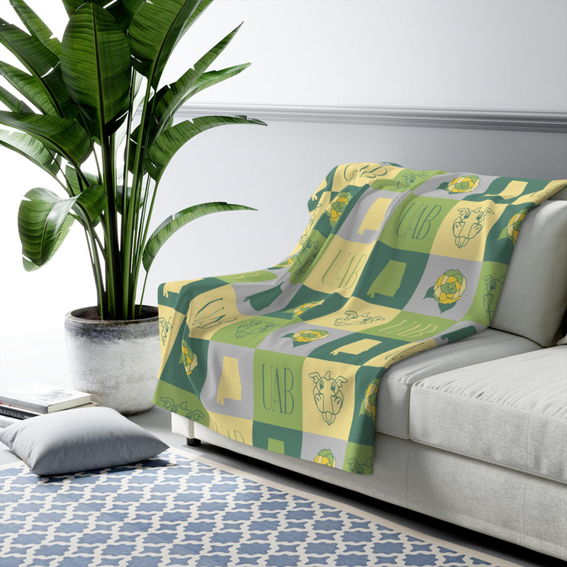 The Green & Yellow All The Things | Sherpa Fleece Blanket