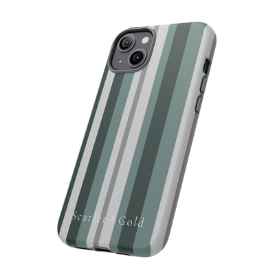 The Green & Grey Stripes | Phone Case