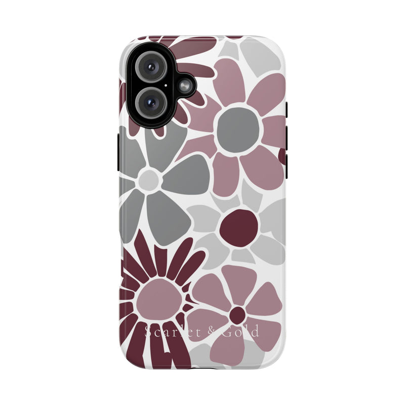 The Maroon & White Floral | Phone Case