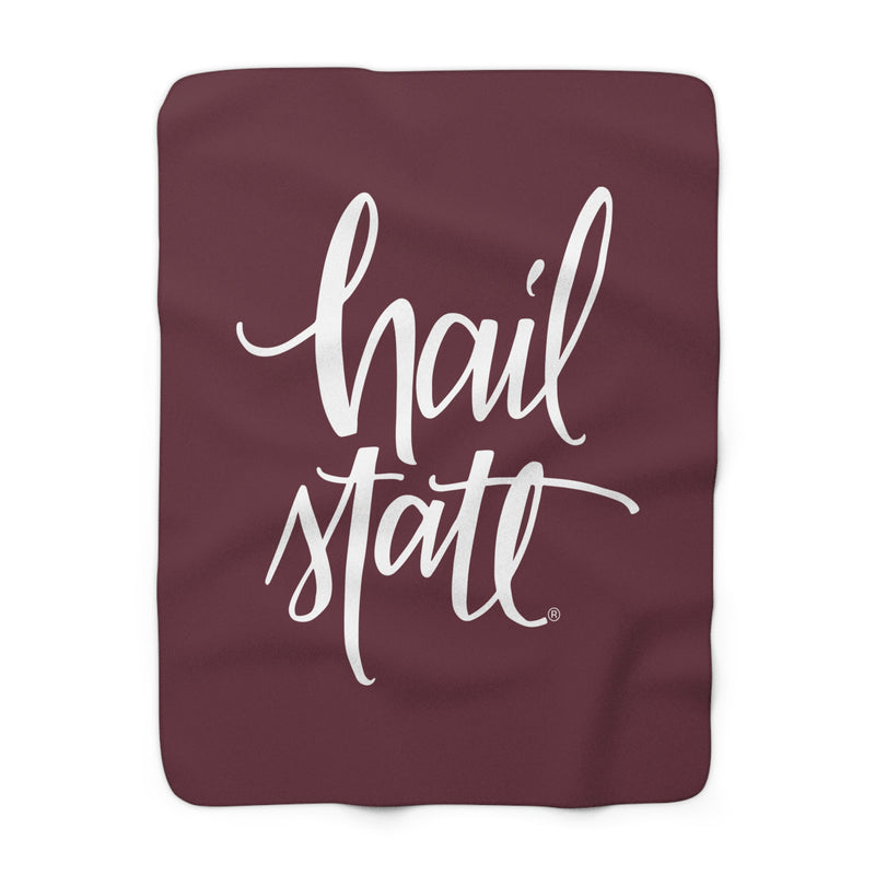 The Hail State Script | Sherpa Fleece Blanket