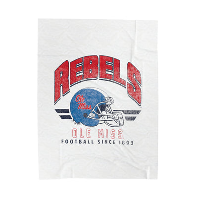 The Vintage Ole Miss Rebels Football Helmet | Velveteen Plush Blanket