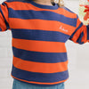 The Brooke Crewneck | Orange & Blue Striped