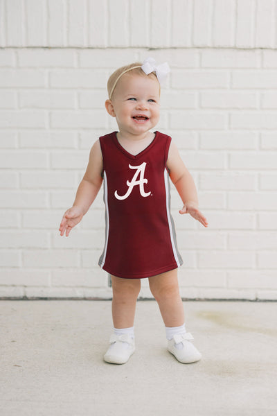 The University of Alabama | Deep Red Power Stripe V-Neck Cheer Dress