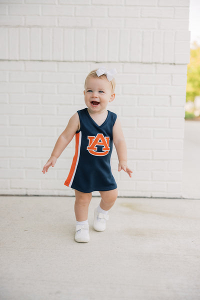 The Auburn University | Navy Power Stripe V-Neck Cheer Dress