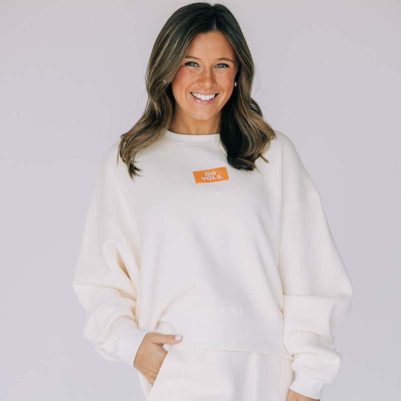 The Bone Becca Crewneck | Go Vols Woven Label