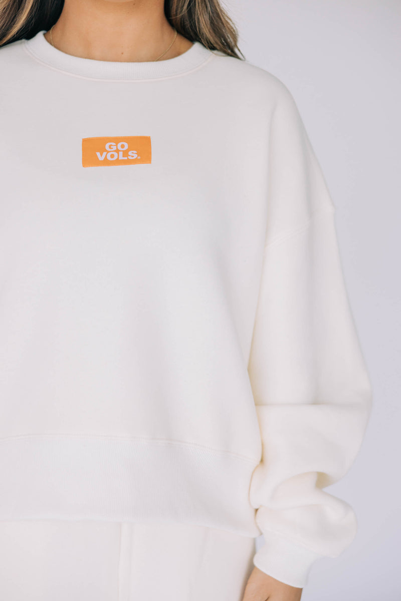 The Bone Becca Crewneck | Go Vols Woven Label