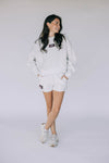The Becca Boxy Crewneck Hail State Woven Label | Ash
