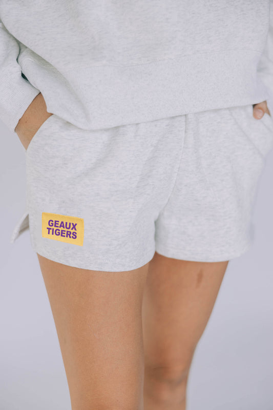 The Becca Shorts Geaux Tigers Woven Label | Ash