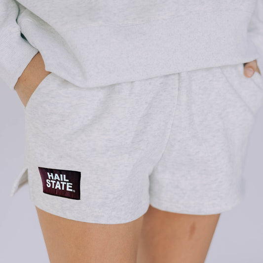 The Becca Shorts Hail State Woven Label | Ash