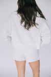 The Becca Boxy Crewneck Geaux Tigers Woven Label | Ash