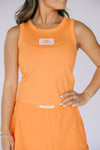 The Alli Airy Tank Go Vols Woven Label | Bright Orange