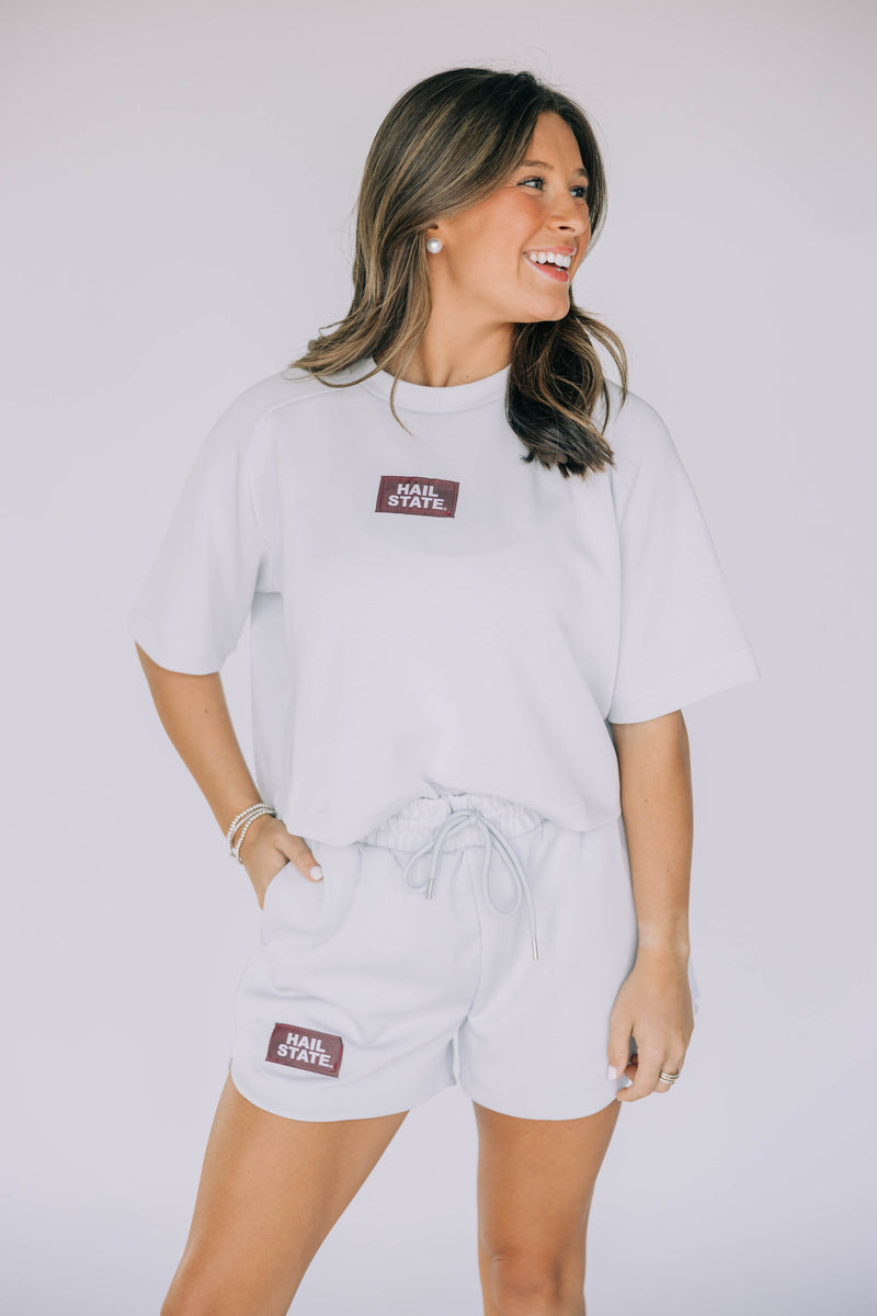 The Navy Kristen Striped Shorts | War Eagle Woven Label