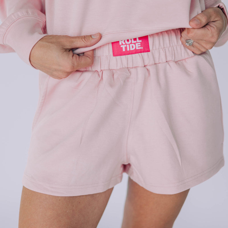 The Light Pink Ava Airy  Shorts |  Roll Tide Woven Label