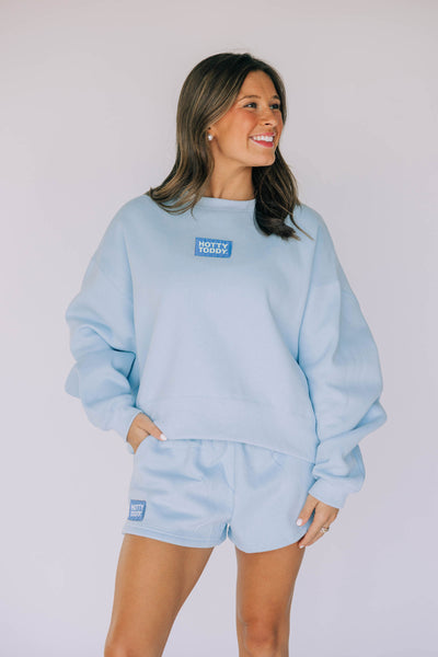 The Light Blue Becca Crewneck | Hotty Toddy Woven Label