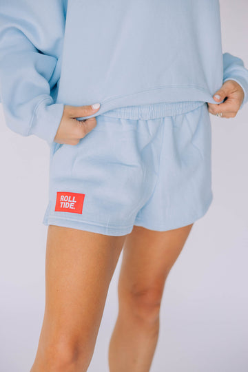 The Becca Shorts Roll Tide Woven Label | Light Blue