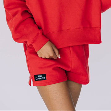 The Becca Shorts Go Dawgs Woven Label | Bright Red