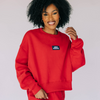 The Becca Boxy Crewneck Jax State Woven Label | Bright Red