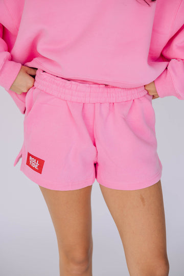 The Becca Shorts Roll Tide Woven Label | Pink