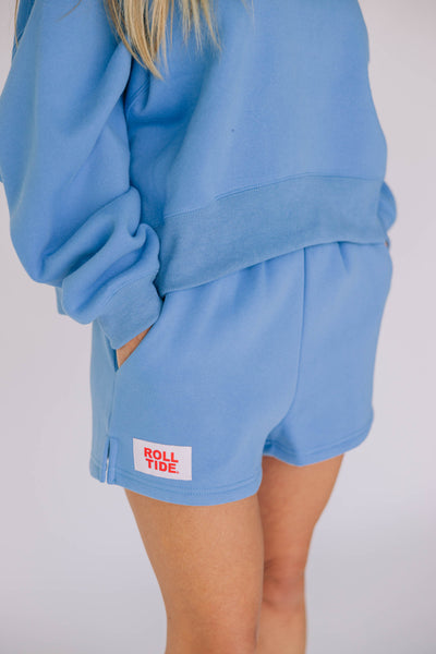 The Bright Blue Becca Shorts | Roll Tide Woven Label