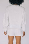 The Becca Boxy Crewneck Hotty Toddy Woven Label | Ash